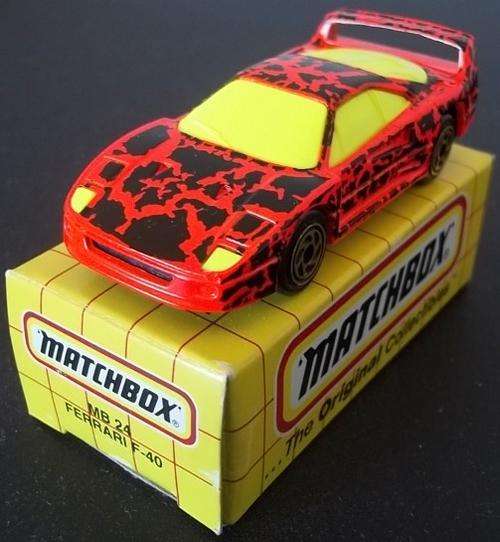 MATCHBOX FERRARI F-40 MB24 VARIANT ! 1993 !! RARE ! + Original Box ! Matchbox!! EXCELLENT !