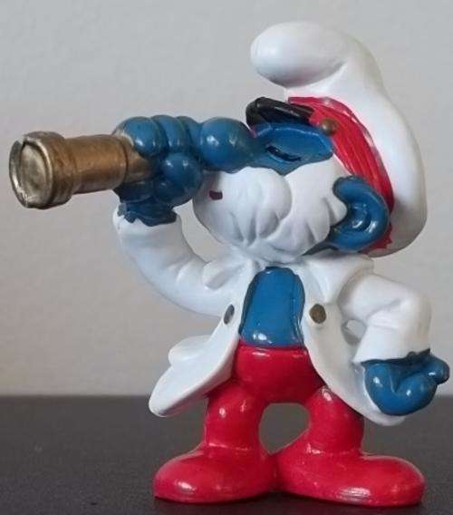 Original CAPTAIN PAPA THE SAILOR SMURF ! EXCELLENT CONDITION !! HONG KONG !! RARE !! Peyo Smurfs !