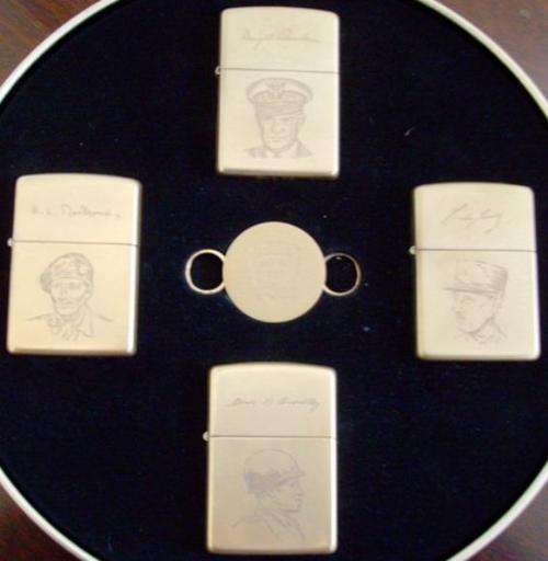ZIPPO Allied Heroes D-Day Normandy 50 Years Commemorative Set !! COLLECTORS EDITION ! 4 MINT ZIPPOS