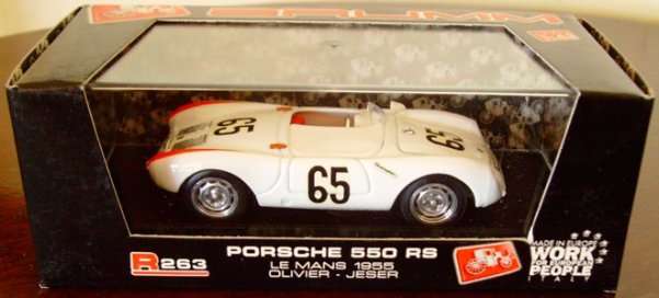 BRUMM 1/43 R263 PORSCHE 550 RS !! LE Mans 1955 !! OLIVIER / JESER !! MINT with  Original Box