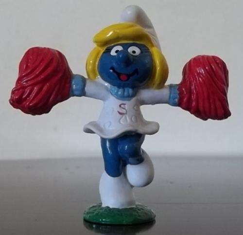 Original Vintage CHEERLEADER SMURFETTE ! MINT CONDITION RARE VARIANT Peyo Hong Kong ! 1984 ! Smurfs!