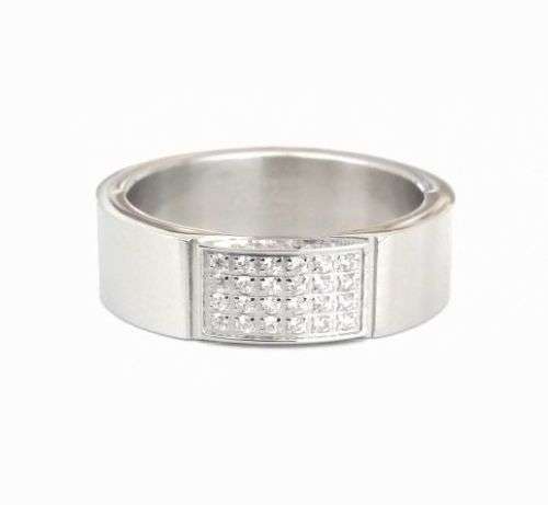 **Men's Micro Set Cr Diamond Wedding Ring size 14