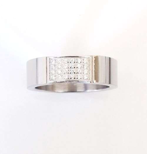 **Men's Micro Set Cr Diamond Wedding Ring size 14