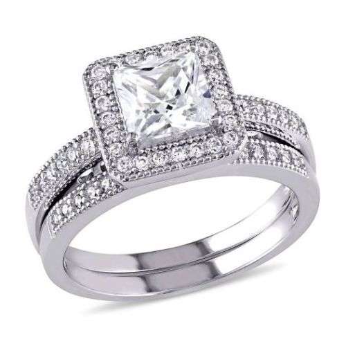 **SOLID STERLING SILVER!" No Reserve!**New Design!!**Stunning! Designer Double Wedding Ring Set