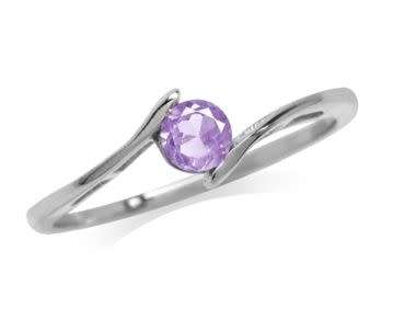 **FREE SHIPPING!**SOLID STERLING SILVER!** 0.24 Carat Amethyst Elegant Design Ring size 6