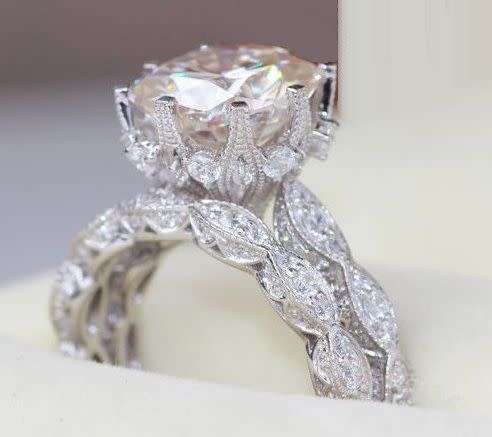 SOLID STERLING SILVER 3.0 Carat New Vintage Style Solitaire Wedding Ring Set