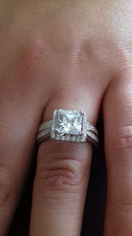 **SOLID STERLING SILVER!" 1.3 Carat Cr Diamond Stunning Vintage Style Designer Wedding Ring Set 4-11