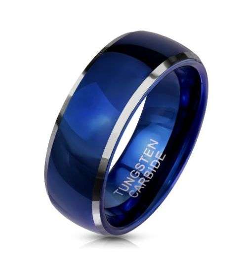 Broad Blue IP Genuine Laser Stamped Tungsten Carbide Ring