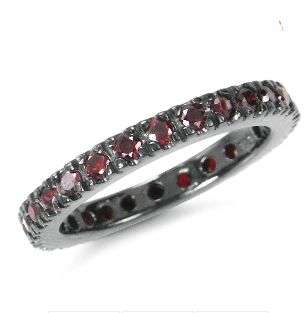 **SNAP FRIDAY** Absolutely Beautiful Garnet CZ 925 Sterling Silver Eternity Band/Stack Ring