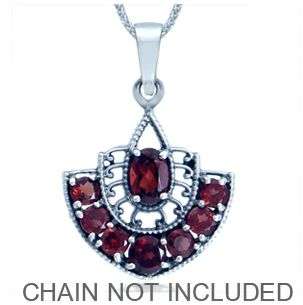 **R290 Fully insured intl shipping**1.97ct. Natural Garnet 925 Sterling Silver Filigree Pendant