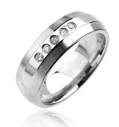 **Five Stones Stainless Steel Brilliant Cubics engagement ring