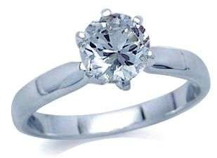 **LASTS LIFETIMES!**1.75CT CLASSIC SOLITAIRE STERLING SILVER RING 6