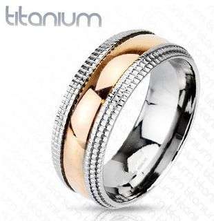 **NO RESERVE! NEW DESIGN!**SATIN SMOOTH TITANIUM ROSE GOLD BAND WEDDING BAND
