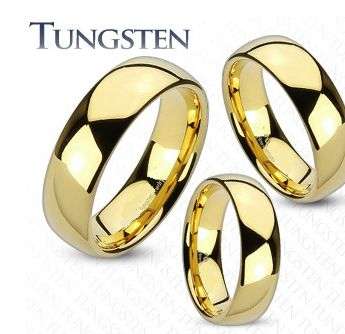 **FREE INTL SHIPPING**Classic Polished Gold Tungsten Wedding Ring Size 5,6,7,8,9,10,1?1,12,13,14