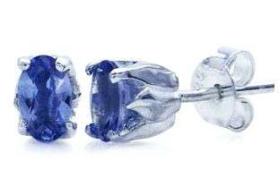 **Fully insured intl shipping**LOVELY GENUINE TANZANITE STUD EARRINGS!!! IN SOLID STERLING SILVER