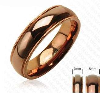 **FREE SHIPPING!** SATIN SMOOTH COFFEE COLOUR UNIQUE TITANIUM WEDDING BAND RING
