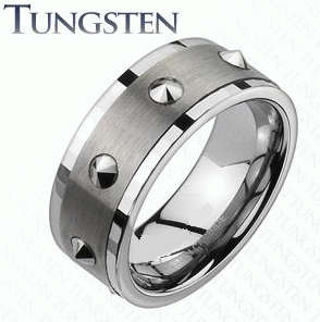**FREE SHIPPING!**Brushed Multi Spike Tungsten Carbide Wedding Ring Size 9,10,11,12,13