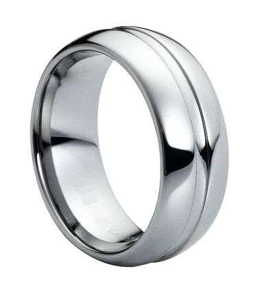 **FREE SHIPPING!** SOLID TUNGSTEN CARBIDE MIRROR FINISH RING CENTRE GROOVED COMFORT FIT