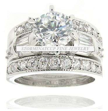 **DON'T MISS OUT!!**NEW DESIGN!!**STUNNING! SOLID STERLING SILVER DESIGNER TRIPLE WEDDING RING SET