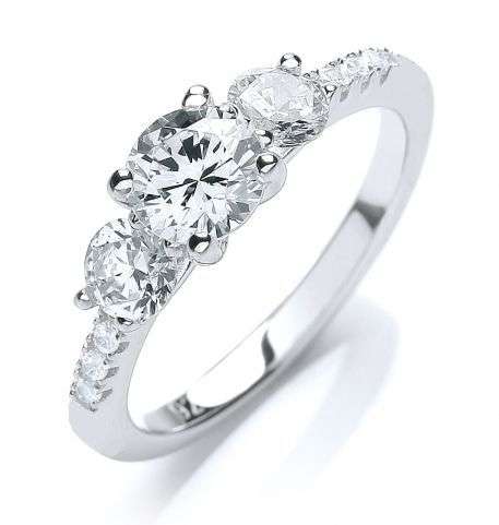 **SOLID STERLING SILVER**Stunning 1.75 Carat Sim. Diamond Trellis Design Engagement Ring