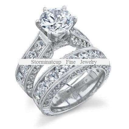 **NO RESERVE!**NEW DESIGN!!**STUNNING! SOLID STERLING SILVER PRONG SETTING DESIGN WEDDING RING SET