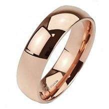 **FREE SHIPPING!**MIRROR ROSE GOLD TUNGSTEN CARBIDE TRADITIONAL BAND WEDDING RING