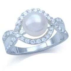 **MAJESTIC  PEARL!!!  SET IN SOLID STERLING SILVER RING size 8