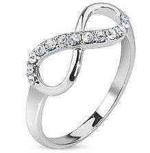 **Brand New!**.925 SOLID STERLING SILVER Elegant Infinity Friendship Cz Accented Ring