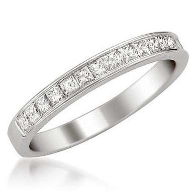 **NEW!!!**ELEGANT 0.80 Carat Princess Cut Cz Diamond Channel Setting Journey Ring