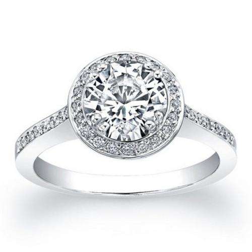 **SOLID STERLING SILVER!**New Arrival! Luxury 7x7mm! Designer Round Halo Princess Ring