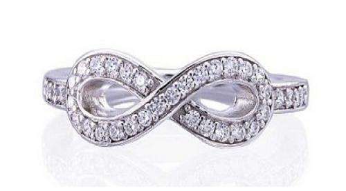 **SOLID STERLING SILVER!** Love to Infinity Friendship Cz paved Ring