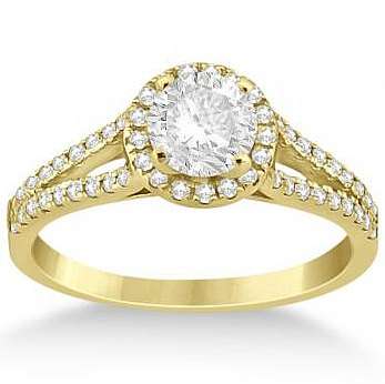 **Fast LOCAL Shipping!**Stunning! SOLID .925 STERLING SILVER Twin Shank Round Halo Engagement Ring