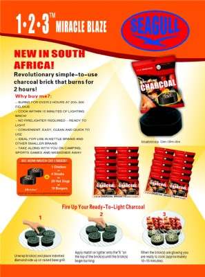 MIRACLE BLAZE! READY TO LIGHT CHARCOAL - START BRAAING IN TEN MINUTES