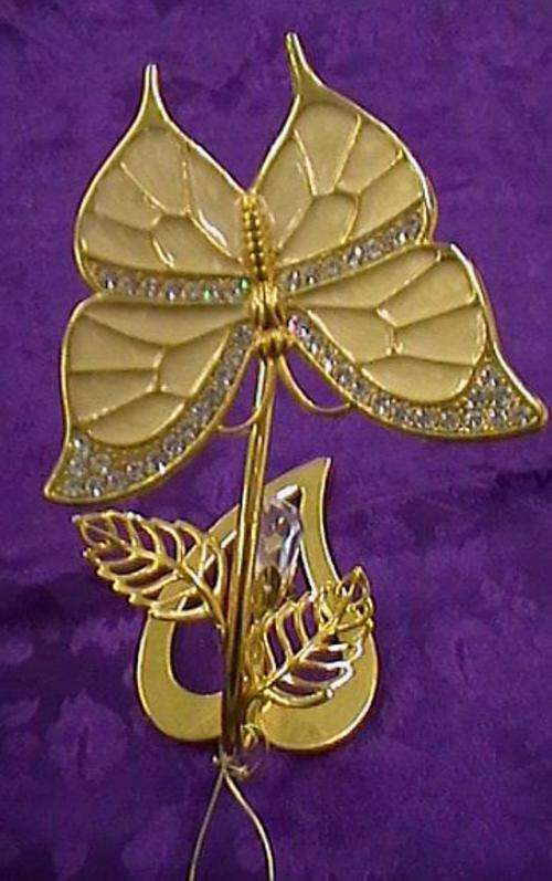 SWAROVSKI CRYSTAL 24K GOLD PLATED BUTTERFLY