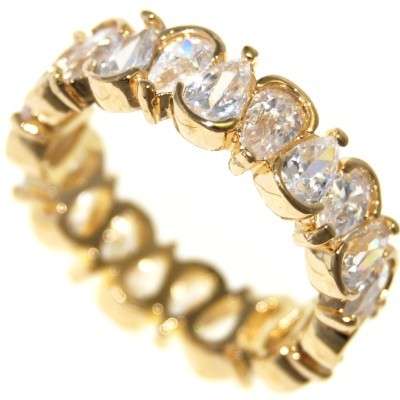 4.14 CTW SUPERBLY SIMULANT DIAMOND DIAMOND PEAR ETERNITY ENGAGEMENT RING SIZE 4