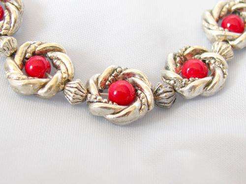 SUPERBELY HANDCRAFTED TIBETAN SILVER GARNET BRACELET