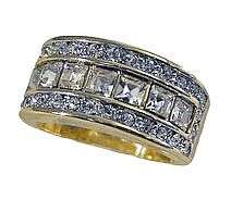 STUNNING DIAMOND RING!!! - CZ DIAMONDS SET IN 18K YELLOW  GOLD GP size 10