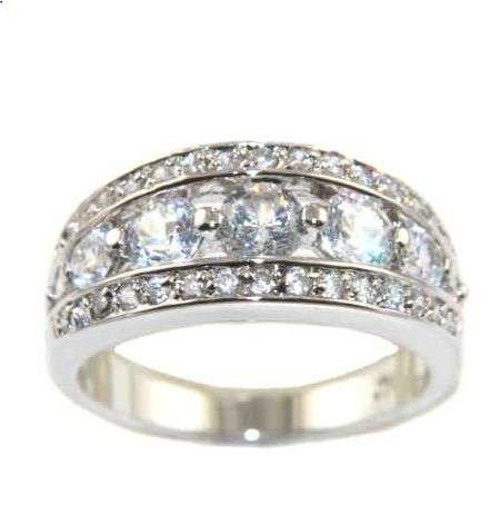 **INTERNATIONAL SHIPPING!**2.10CTW BRILLIANT CUT SEVEN STONE BRIDAL RING size 5