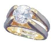 SLEEK SOLITAIRE!!! - CZ DIAMONDS SET IN 18K YELLOW GOLD GP