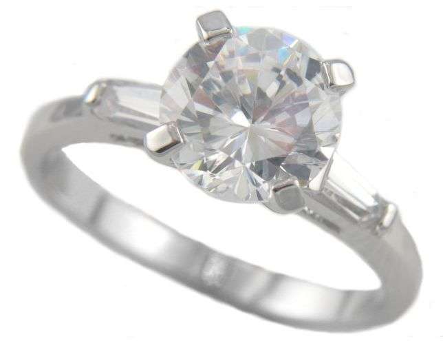 2.61CTW BRILLIANT ROUND STONE SOLITAIRE ENGAGEMENT RING BONDED IN 18K WHITE GOLD size 6.5