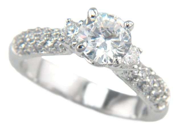 2.05CTW PRECIOUS BRILLIANT DIAMOND CUT ENGAGEMENT RING CLAD IN 18K WHITE GOLD SIZE 9