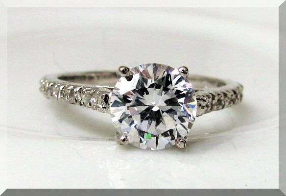 1.47 STUNNING BRILLIANT DIAMOND CUT SOLITAIRE ENGAGEMENT RING CLAD IN 18K WHITE GOLD SIZE 8