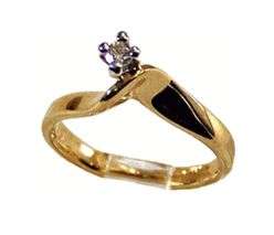 0.05CT BRILLIANT ENGAGEMENT SLEEK SOLITAIRE RING size 4