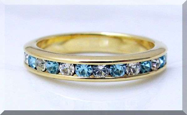 1.40CTW CHANNEL BRILLIANT CUT TOPAZ DIAMOND ETERNITY RING size 5
