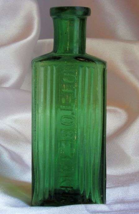 OLD GREEN POISON BOTTLE: A Small "Old Green Poison Bottle". Come Have A Look.