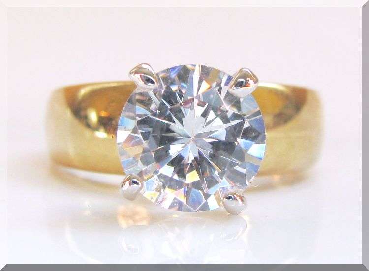 1.00CTW SLEEK SOLITAIRE BRILLIANT DIAMOND CUT ENGAGEMENT RING size 4 SET IN 18K GOLD GP