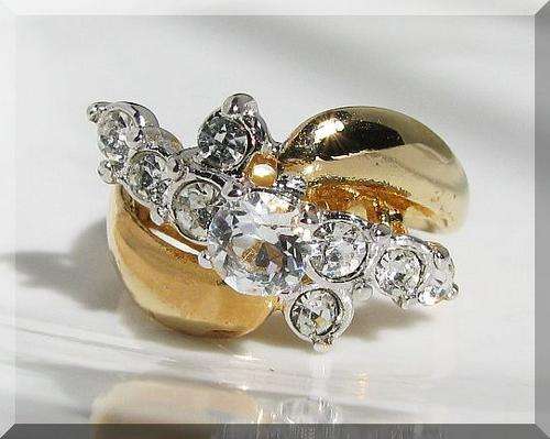 0.76CTW ROYAL DESIGNER DIAMOND CUT 18K BRIDAL RING size 4