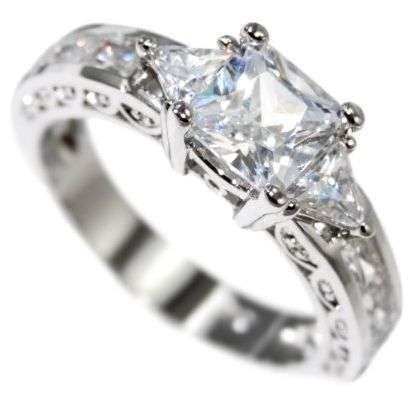 2.63CTW PRINCESS CUT BAGUETTES- ENGAGEMENT RING size 9