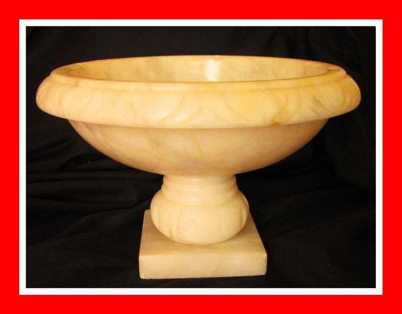 Large Alabaster Footed Bowl- Brilliant!