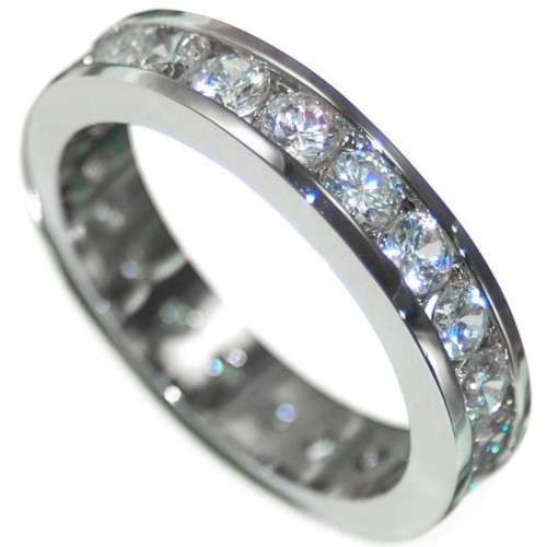 2.10CTW ETERNITY BRILLIANT cut WEDDING BAND RING size 9